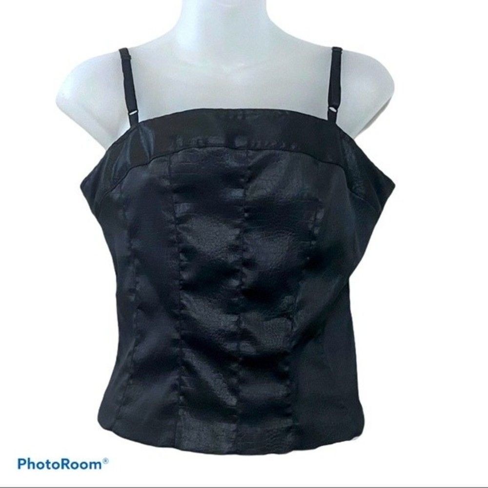 Wrapper Black Faux Crocodile Skin Adjustable Tank